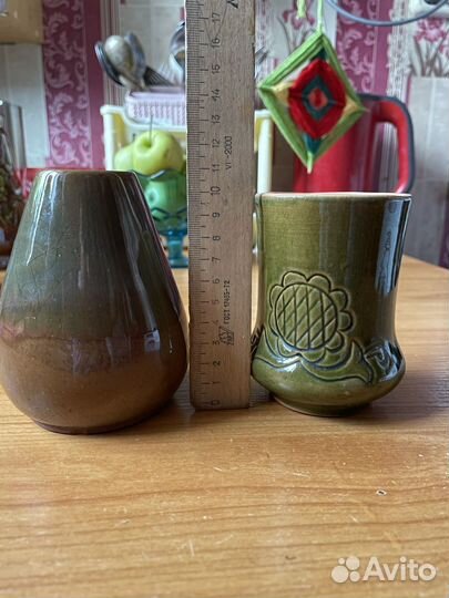 Кружка пивная и вазочки глиняные СССР