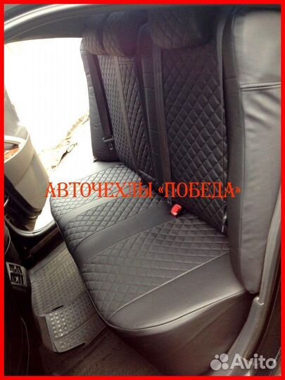 Чехлы Toyota Camry v40 из экокожи чёрные Ромб