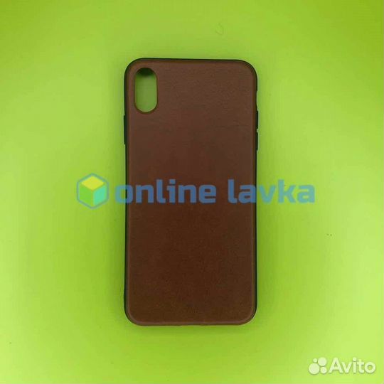 Чехол силикон текстурный для iPhone Xs Max Brown