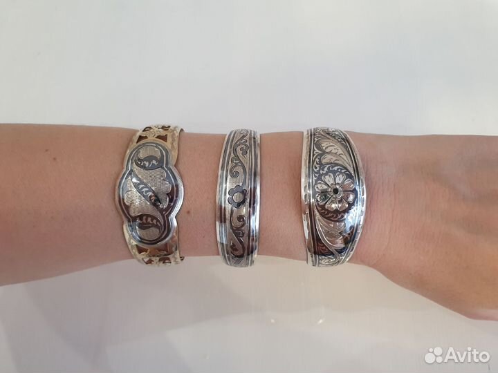 Серебряные браслеты Кубачи ДССР (со звездой)