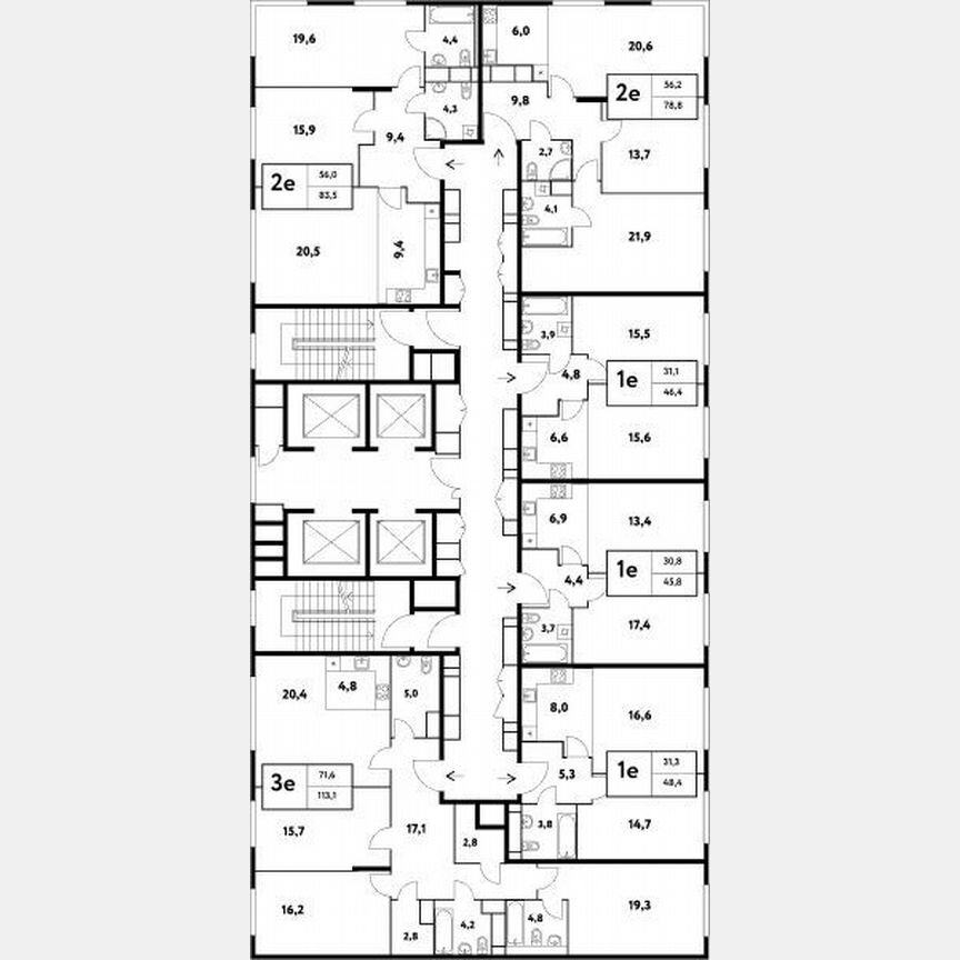 2-к. квартира, 83,5 м², 31/35 эт.