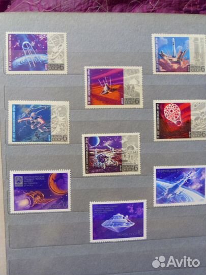 Альбом с марками космос и флора-фауна, 60-75 год