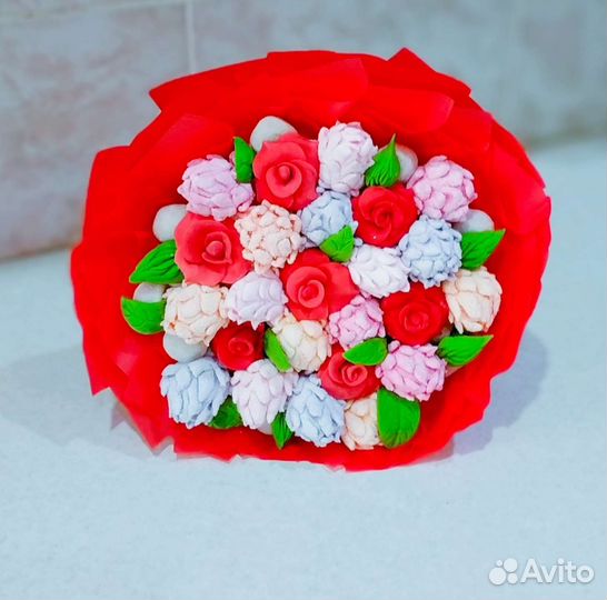 Сладкие букеты из маршмеллоу