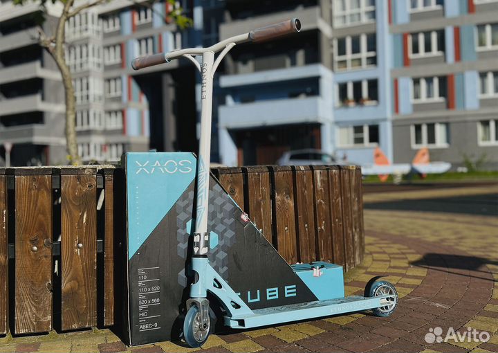 Самокат трюковой kf67 красные грипсы