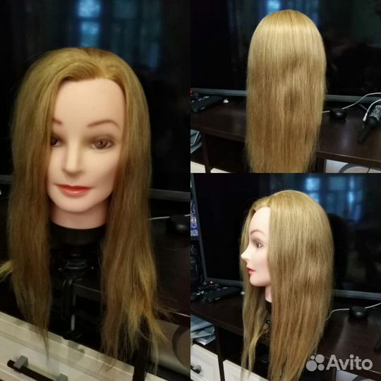 Голова манекен с натуральными волосами