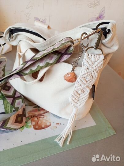 Брелок в стиле бохо аутентичный на сумку hand made