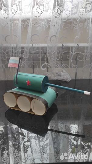 Танк поделка в садик и школу, втулка