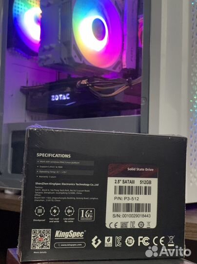 SSD диск kingspec 512 gb