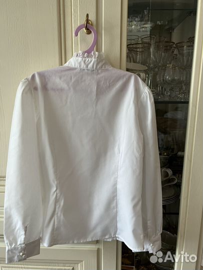 Блузка белая, школьная, парадная, на девочку