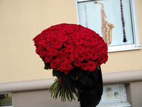 Букет из 101 розы (цвет красный, роза Россия)