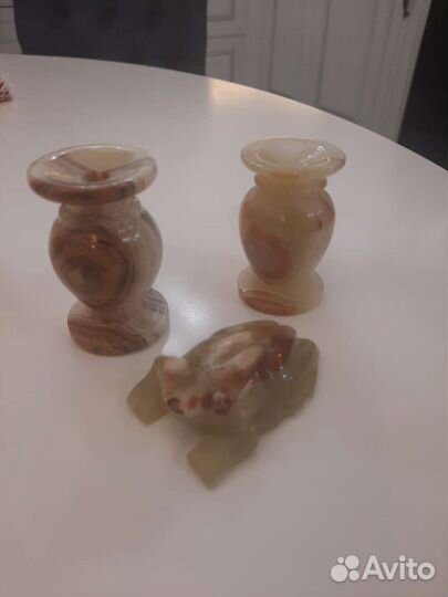 Подсвечник пара, лягушка из оникса