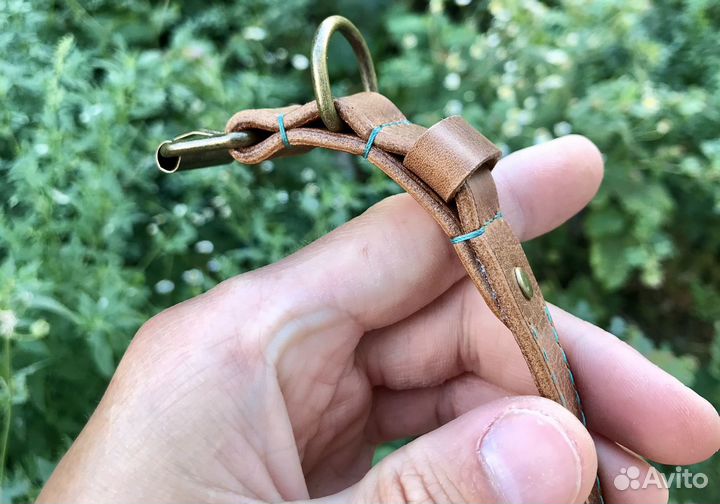 Кожаный ошейник ручной работы