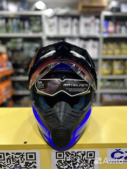 Шлем MT synchrony DUO sport gloss black blue white