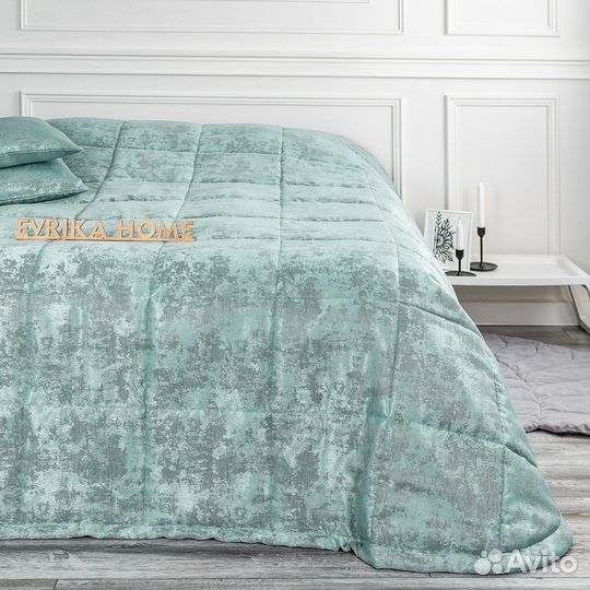 Мраморное покрывало Зарина бирюза на диван