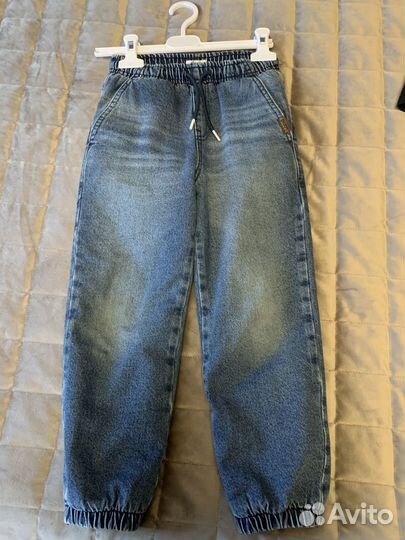 Джинсы теплые для мальчика на флисе 116