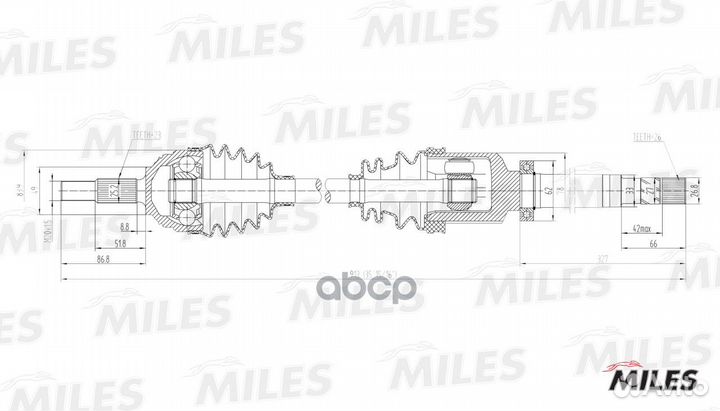 Привод в сборе правый renault megane 1.6 02- (G