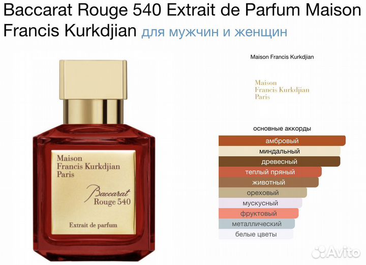 Духи Maison Francis Kurkdjian Baccarat Rouge 540