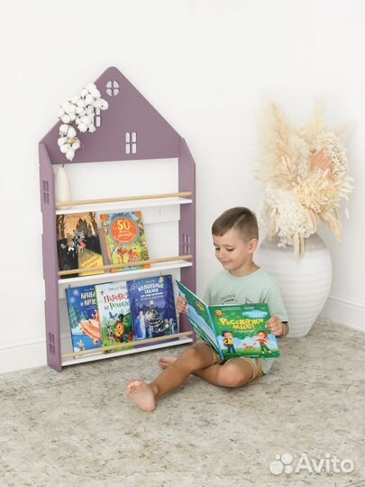 Стеллаж детский Монтессори для книг 