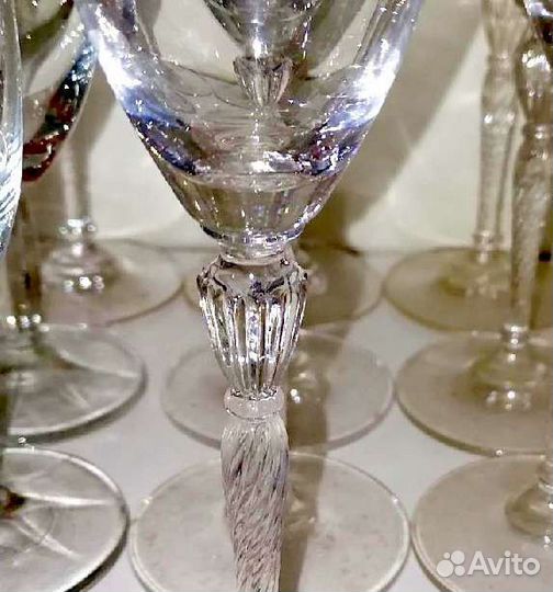 Фужеры посуда, резная ножка 12шт