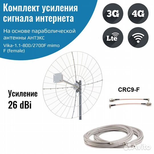 Усилитель интернет сигнала 2G/3G/WiFi/4G — антенна