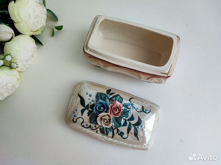 Шкатулка для украшений винтаж керамика