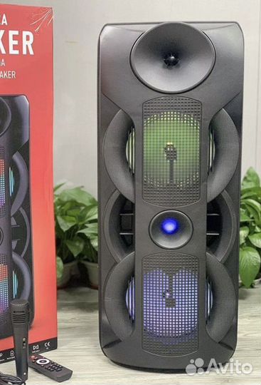 Колонка большая с микрофоном(usb radio bluetooth)