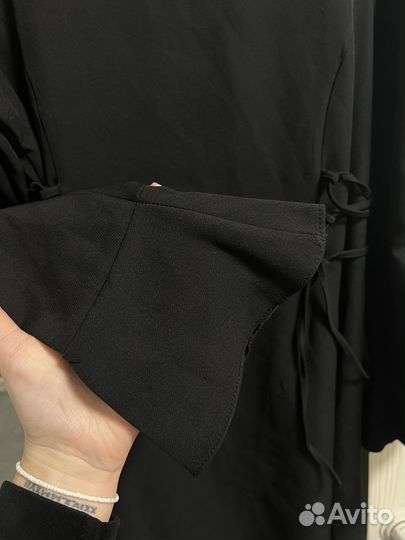 Платье на завязках по бокам черное и розовое