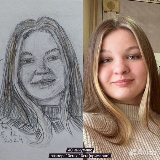 Портрет по фото карандашом