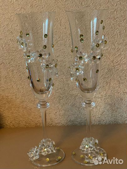 Хрустальные бокалы для шампанского