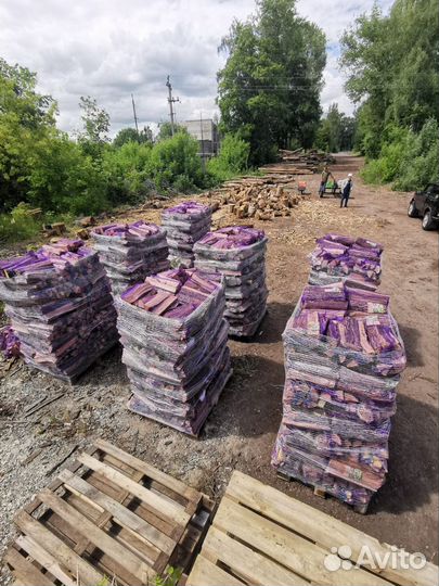 Дрова дубовые колотые в сетках
