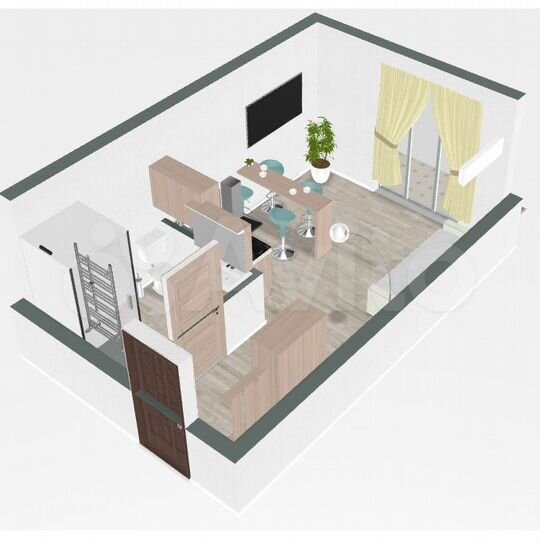 Квартира-студия, 19 м², 6/9 эт.