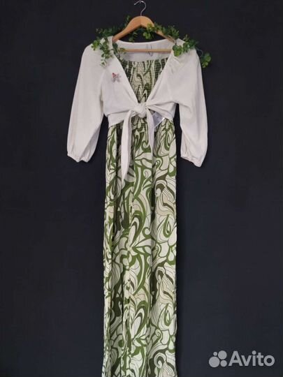 Комбинезон этно, зеленый