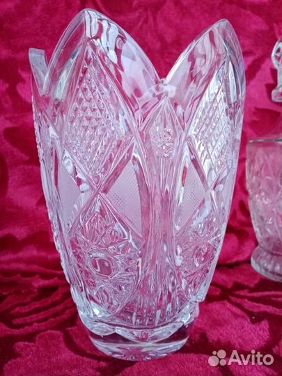 Хрусталь СССР, графин, ваза, салатник