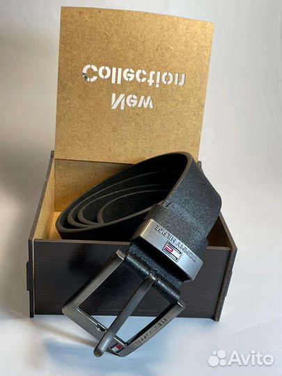 Мужской стильный кожаный ремень Tommy Hilfiger