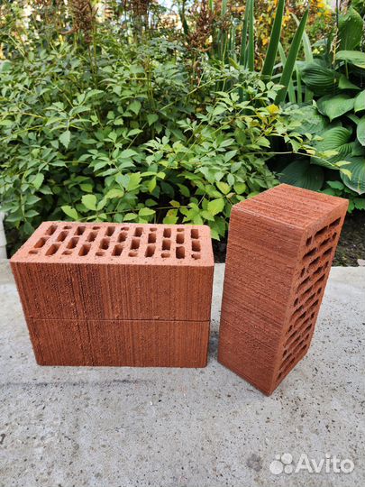 Кирпич облицовочный полуторный красный велюр