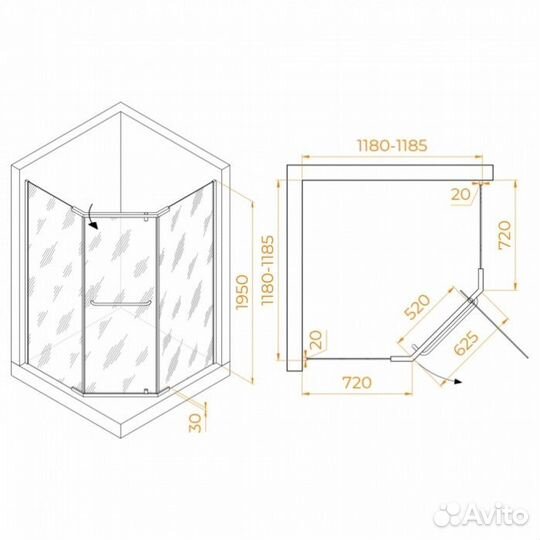 Душевой уголок RGW Passage PA-081 120x120 матовый