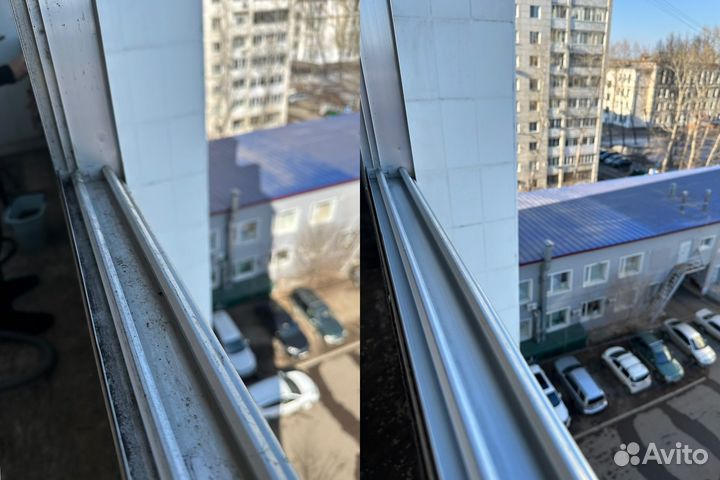 Мытье окон балконов клининг