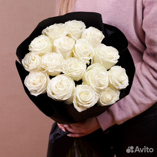 Букет 15 белых роз Цветы Кемерово