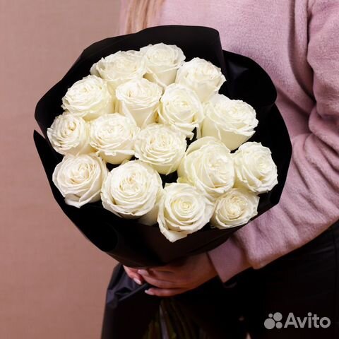 Букет 15 белых роз Цветы Кемерово