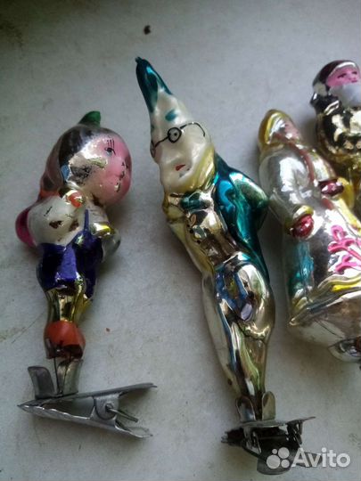 Елочные игрушки СССР на прищепке люди