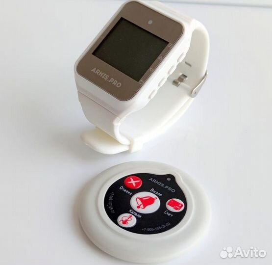 Кнопка вызова официанта в ассортименте с часами