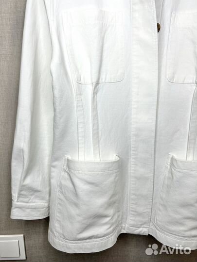 Жакет H&M легкая куртка с поясом лён/хлопок р.38