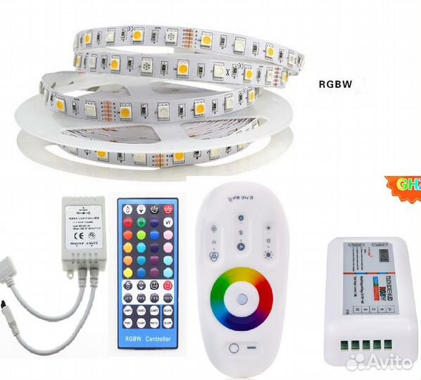 Лента светодиодная, контроллер, блок питания