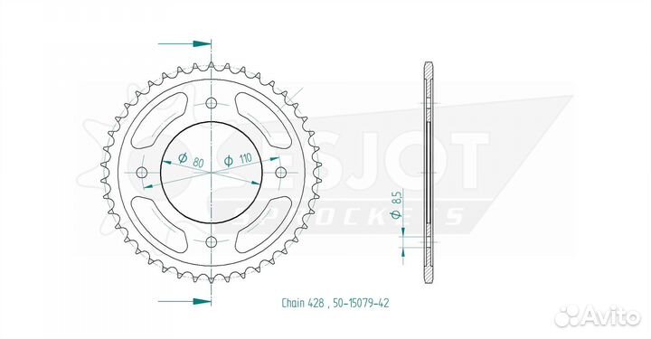 Задняя звезда Esjot 50-15079-42 (аналог JTR1219.42