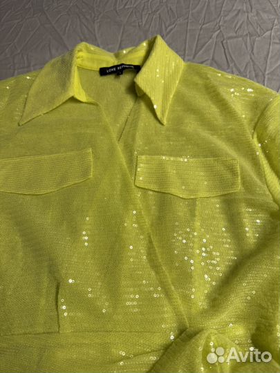 Платье-рубашка в пайетках Love Republic