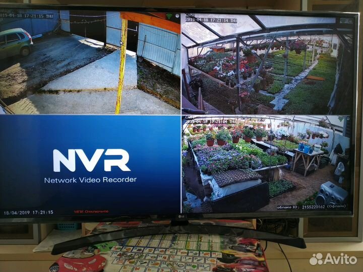 Видеонаблюдение 4 камеры, беспроводное+ресивер