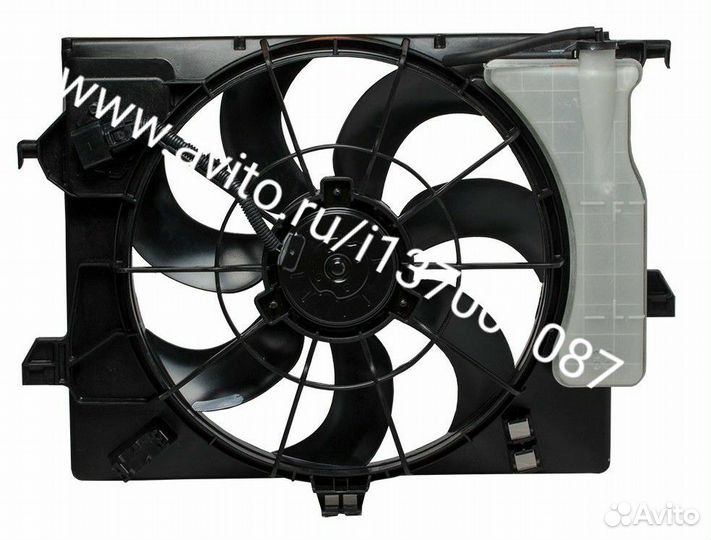 Диффузор Kia Rio в сборе с вентилятором Solaris