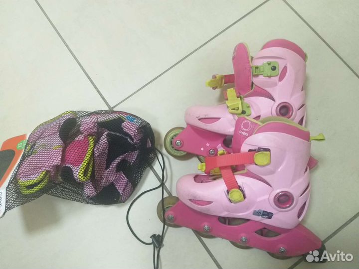 Роликовые коньки раздвижные 28-30 р и защита