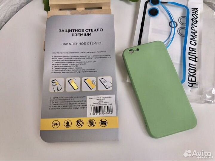 Чехол и защитное стекло iPhone 6s комплект