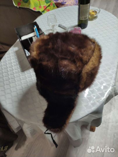 Норковая шапка мужская ушанка